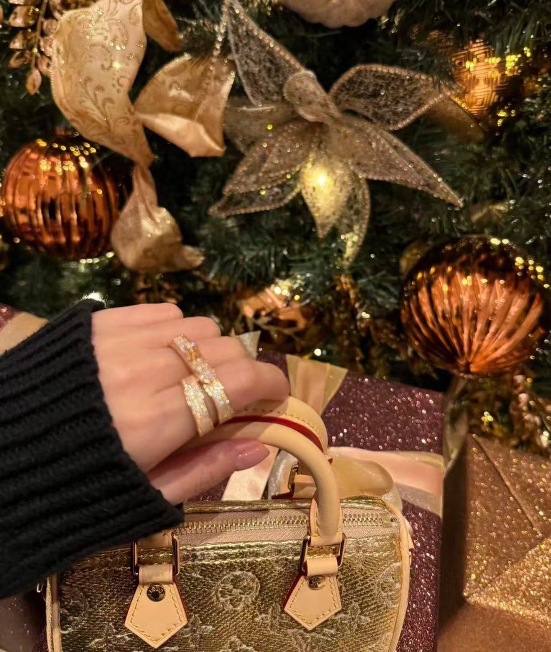 Lume Jewelry クローバーリバーシブルローズゴールドリング