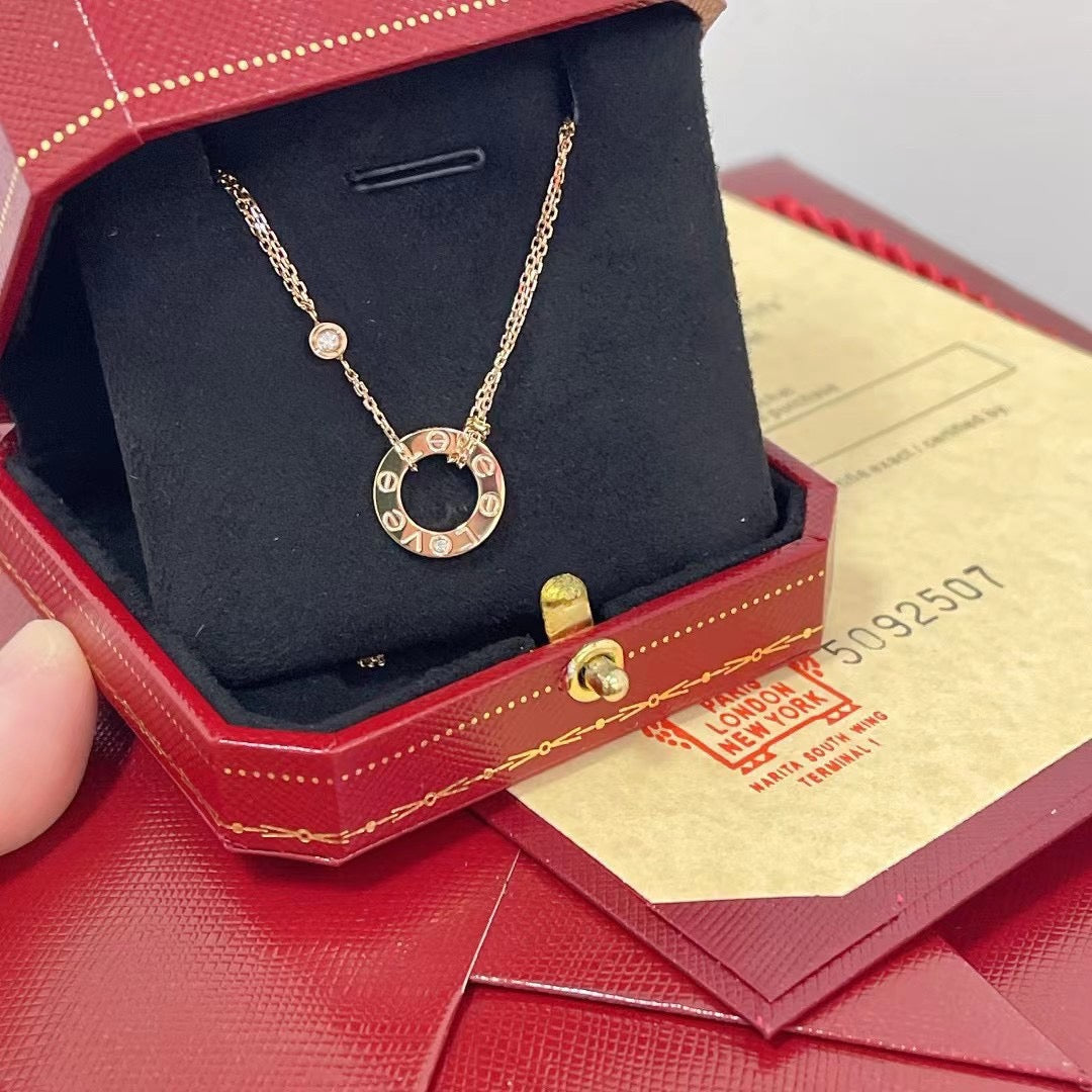 Lume Jewelry LOVE NECKLACE 16MM 2 DIAMONDS