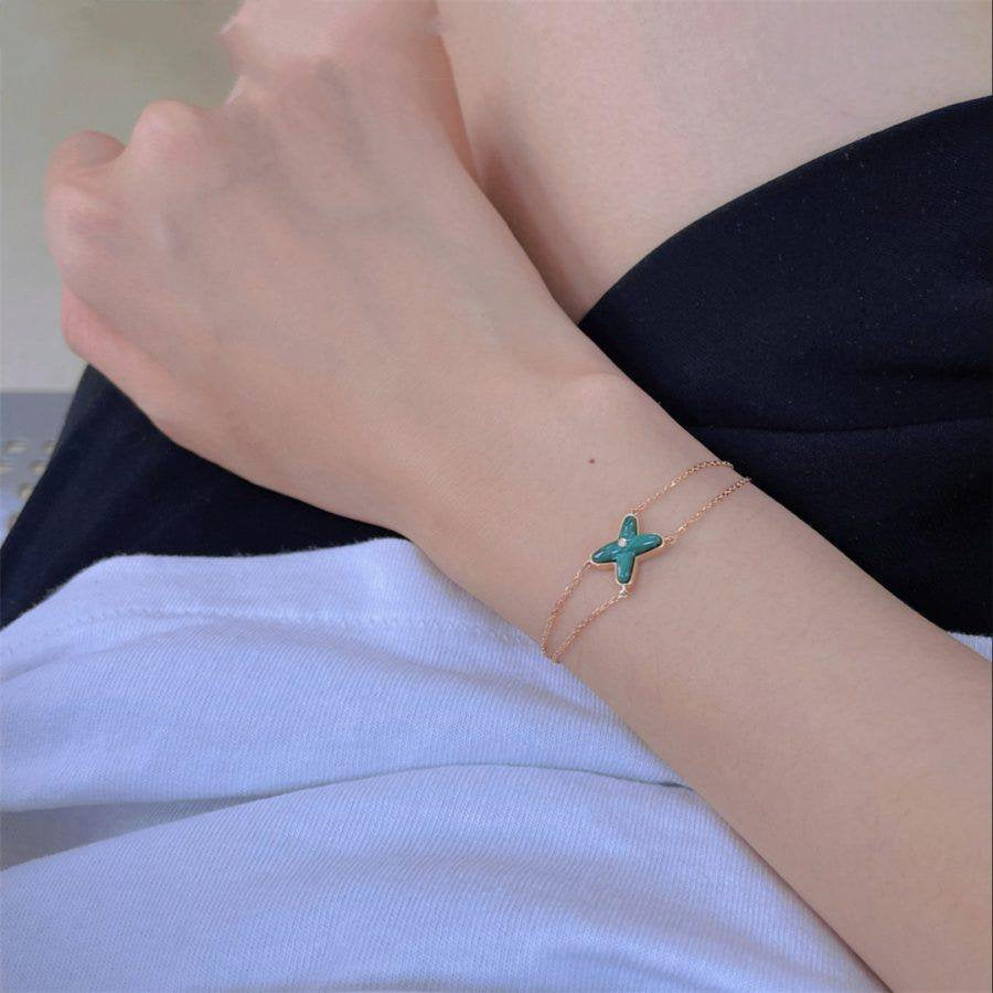 Lume Jewelry 「JEUX BRACELET MALACHITE PINK GOLD 1DIAMOND」