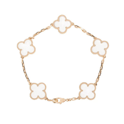 [Lume Jewelry]New CLOVER 5 MOTIF ROCK CRYSTAL BRACELET