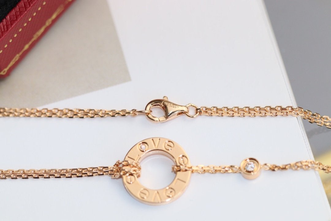 Lume Jewelry「LOVE NECKLACE ADJUSTABLE ROSE GOLD 2 DIAMOND」