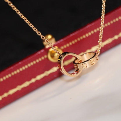 Lume Jewelry「LOVE NECKLACE」ピンクゴールド&シルバー