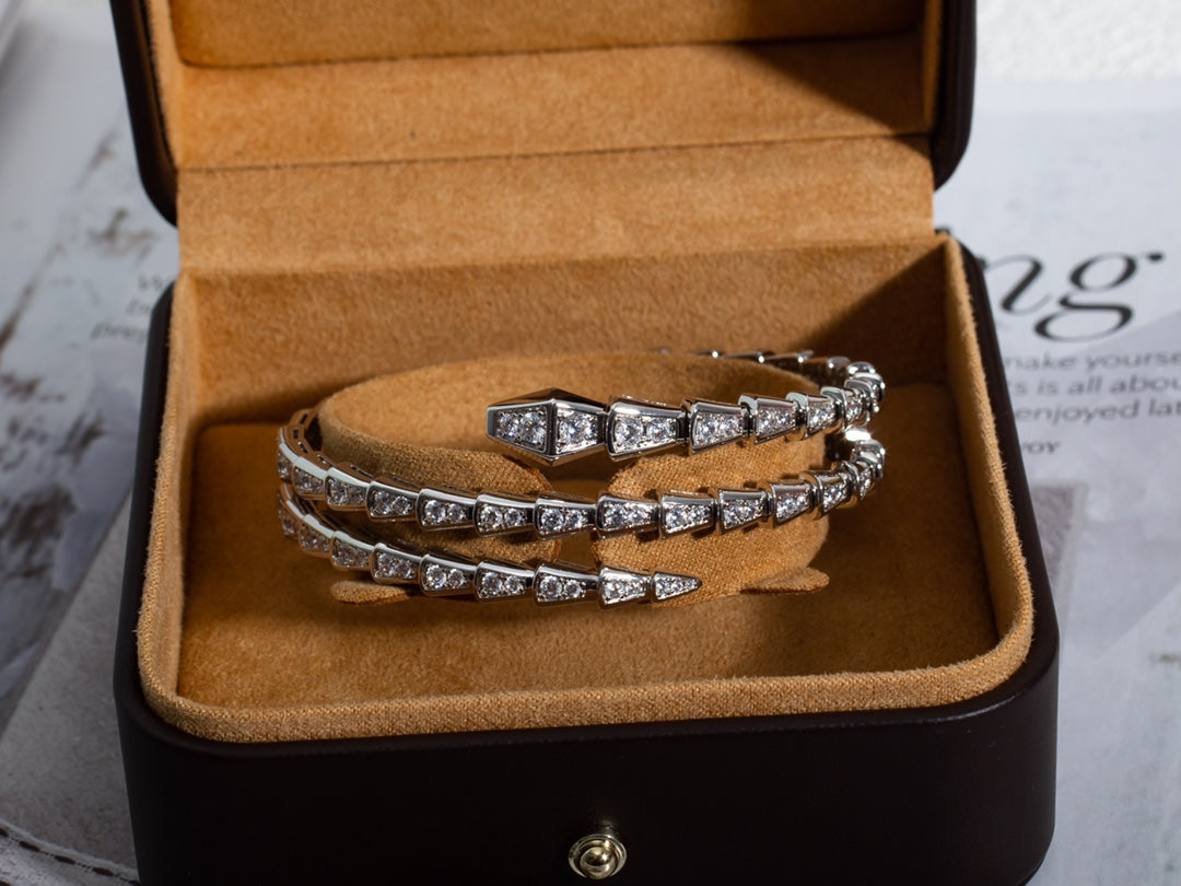 [✨Lume Jewelry✨]SERPENTI BRACELET SILVER DIAMOND DOUBLE ROW