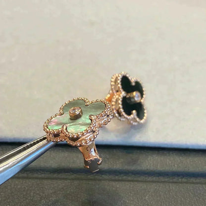 ¡®Lume Jewelry¡¯CLOVER MEDIUM 1 MOTIFS GRAY MOP  DIAMOND EARRINGS
