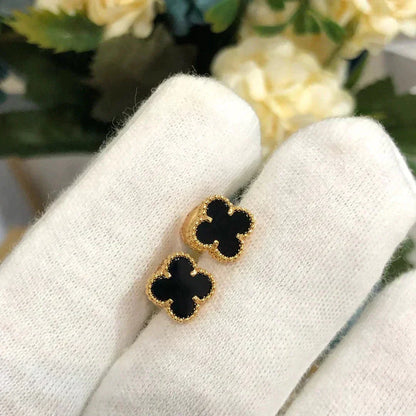 Lume Jewelry クローバーミニ 9.5mm ブラックマザーオブパール イヤリング