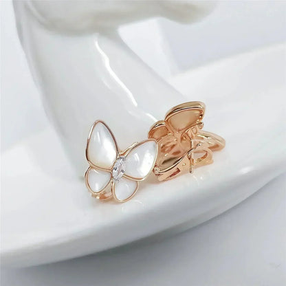 Lume Jewelry バタフライ マザーオブパール ダイヤモンド ピアス