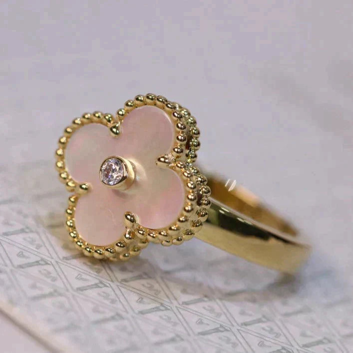 ¡®Lume Jewelry¡¯CLOVER PINK MOP RING GOLD DIAMOND