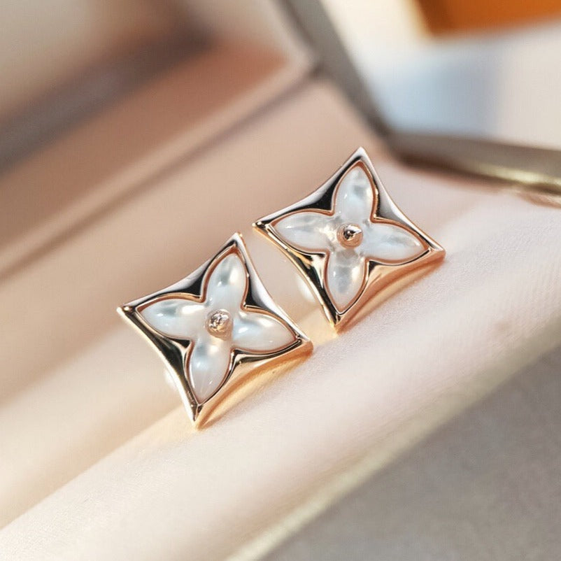 「Lume Jewelry」STAR MOP ピンクゴールドピアス
