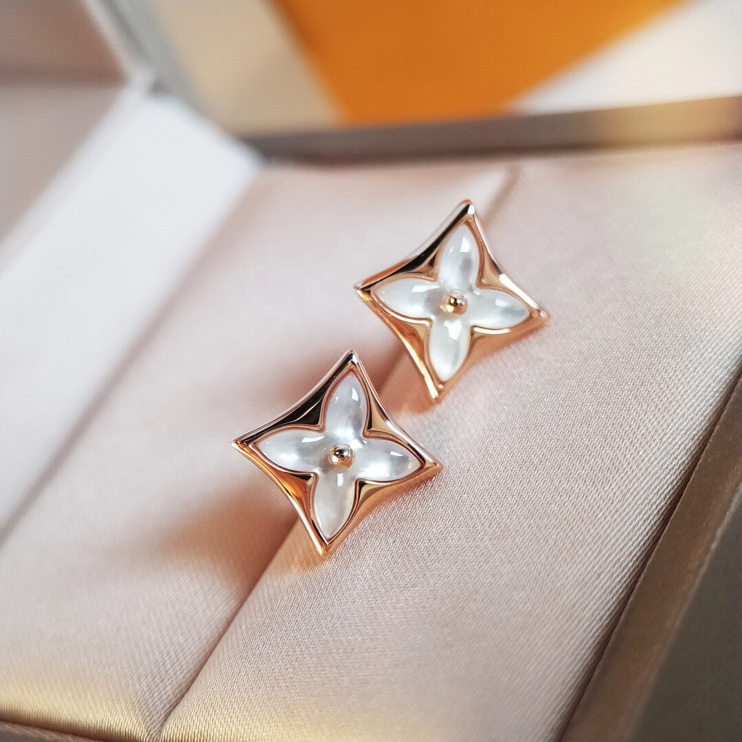 「Lume Jewelry」STAR MOP ピンクゴールドピアス