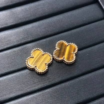 ¡®Lume Jewelry¡¯CLOVER MEDIUM 1 MOTIFS TIGER EYE EARRINGS