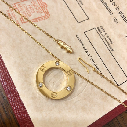 Lume Jewelryラブネックレス 16mm 3ダイヤモンド