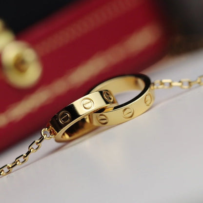 『ルーメジュエリー』LOVE NECKLACE DOUBLE RING GOLD