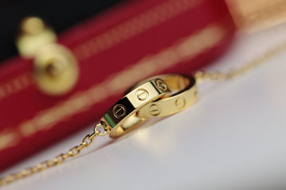 『ルーメジュエリー』LOVE NECKLACE DOUBLE RING GOLD