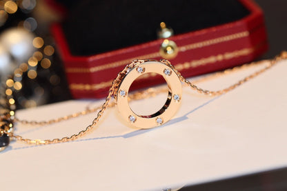 Lume Jewelry「LOVE NECKLACE 16MM 6 DIAMONDS PINK GOLD」