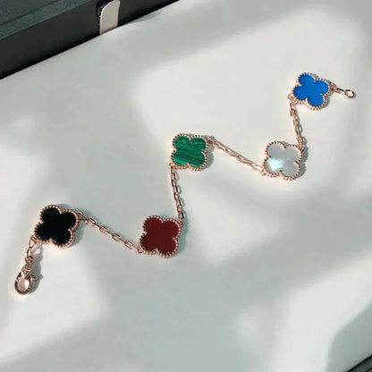 [Lume Jewelry]New CLOVER 5 MOTIFS MULTICOLOR BRACELET