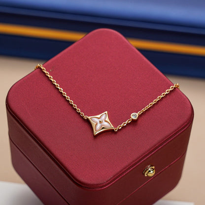 「ルーメジュエリー」スター1ダイヤピンクゴールドブレスレット