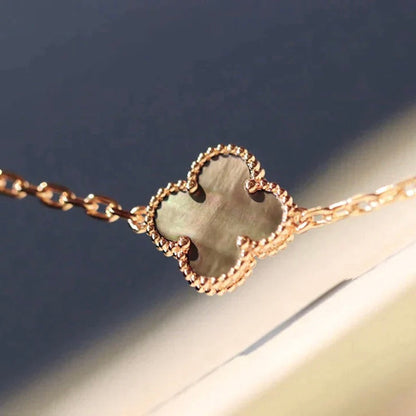 Lume Jewelry クローバー 20モチーフ ダークMOP ダイヤモンド ネックレス