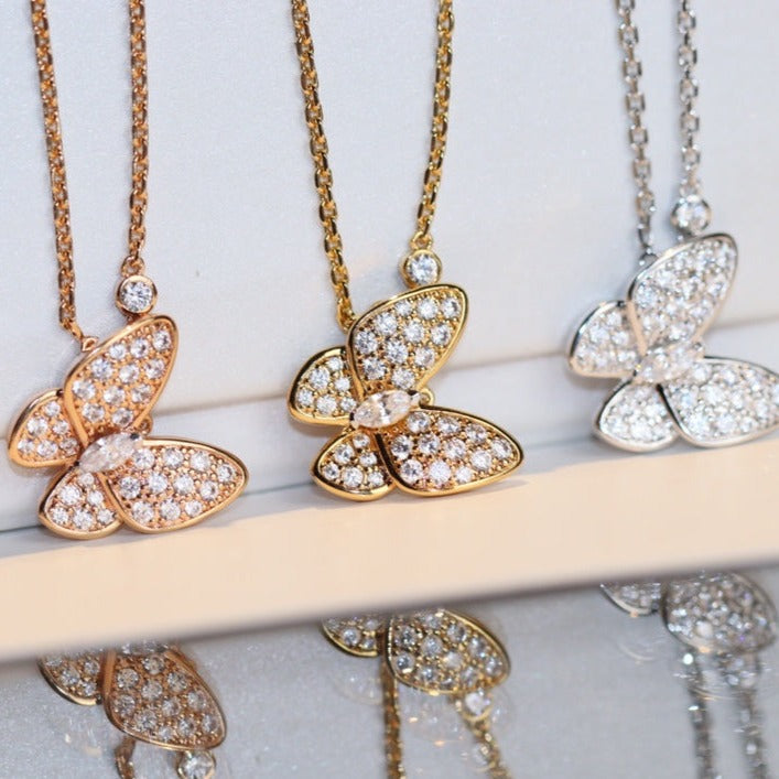 Lume Jewelry バタフライダイヤモンドネックレス