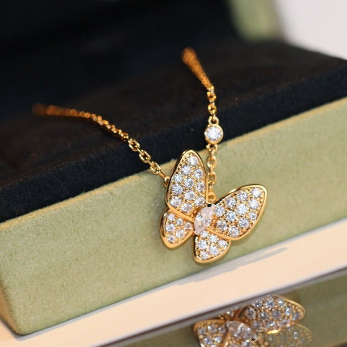 Lume Jewelry バタフライダイヤモンドネックレス