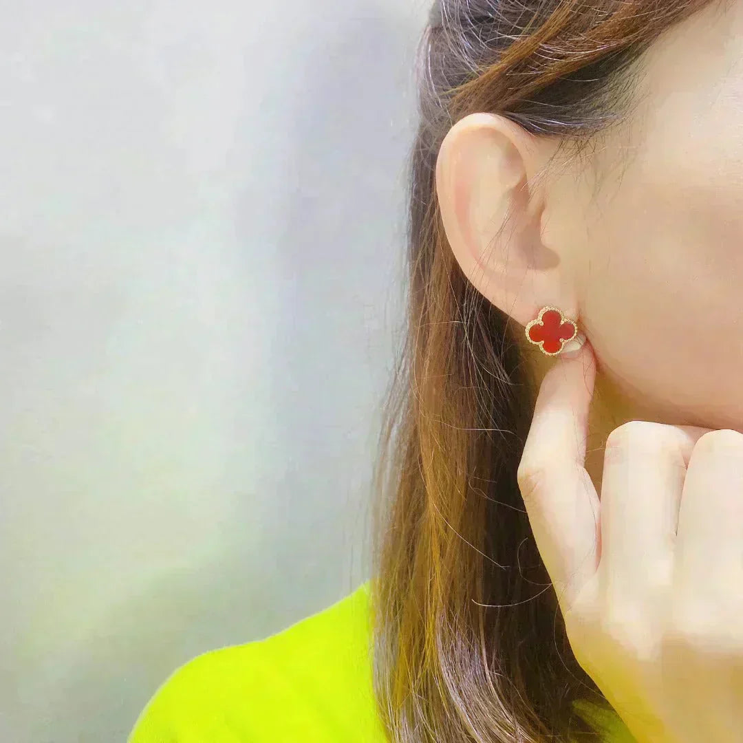 ¡®Lume Jewelry¡¯CLOVER MEDIUM 1 MOTIFS CARNELIAN  EARRINGS