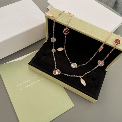 Lume Jewelry ラッキー スプリング 15モチーフ ローズゴールド ネックレス