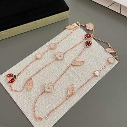 Lume Jewelry ラッキー スプリング 15モチーフ ローズゴールド ネックレス