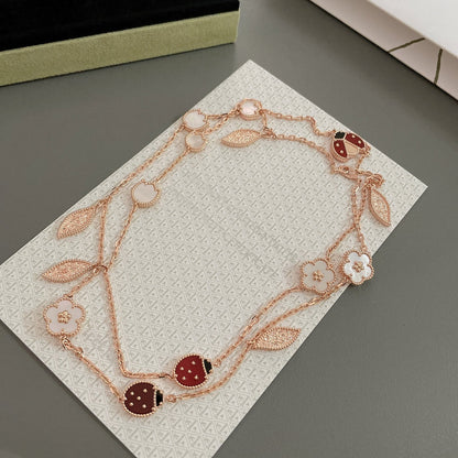 Lume Jewelry ラッキー スプリング 15モチーフ ローズゴールド ネックレス