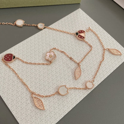 Lume Jewelry ラッキー スプリング 15モチーフ ローズゴールド ネックレス
