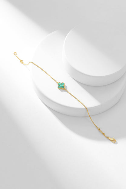 Lume Jewelry クローバーブレスレット マラカイト 1モチーフ