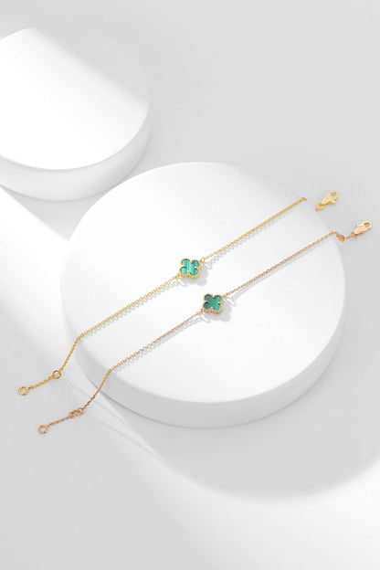 Lume Jewelry クローバーブレスレット マラカイト 1モチーフ