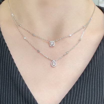 [Lume Jewelry]MY TWIN 2 ROW DIAMOND NECKLACE