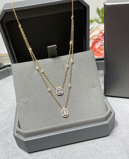 [Lume Jewelry]MY TWIN 2 ROW DIAMOND NECKLACE