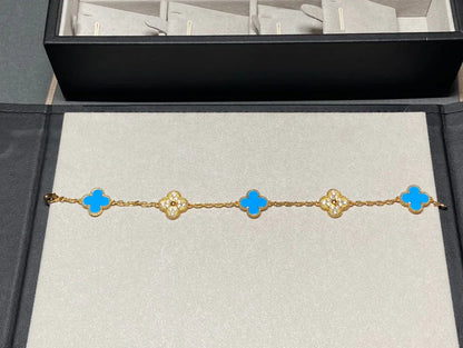 [Lume Jewelry]New CLOVER 5 MOTIF BLUE AGATE BRACELET COLLECTION