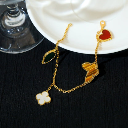 Lume Jewelry ラッキー スプリング 5モチーフ ゴールド ブレスレット