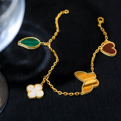 Lume Jewelry ラッキー スプリング 5モチーフ ゴールド ブレスレット