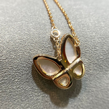 Lume JewelryバタフライMOPダイヤモンドネックレス