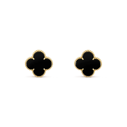 ¡®Lume Jewelry¡¯CLOVER MEDIUM 1 MOTIFS  ONYX STUD EARRINGS