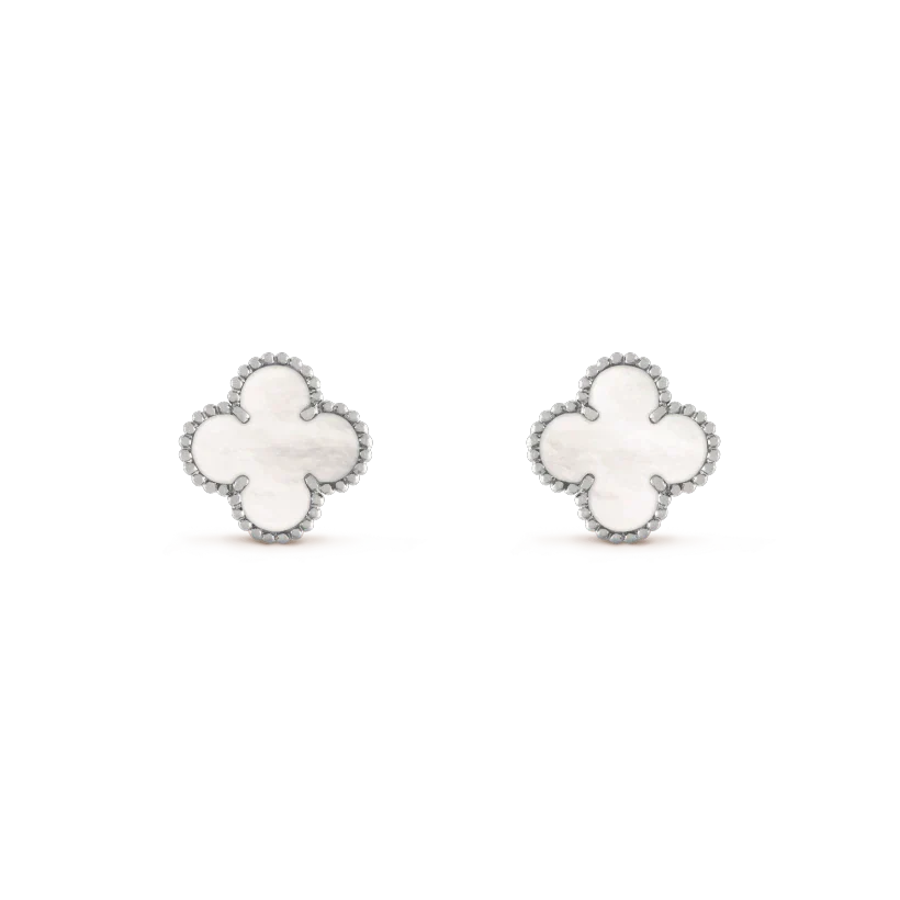 ¡®Lume Jewelry¡¯CLOVER MEDIUM 1 MOTIFS  WHITE MOP EARRINGS SILVER