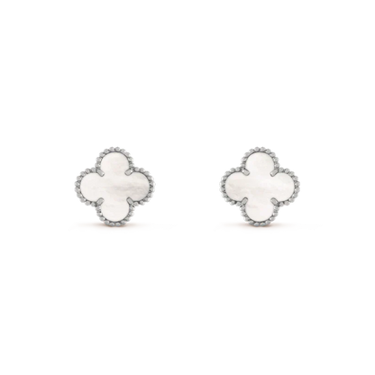 ¡®Lume Jewelry¡¯CLOVER MEDIUM 1 MOTIFS  WHITE MOP EARRINGS SILVER