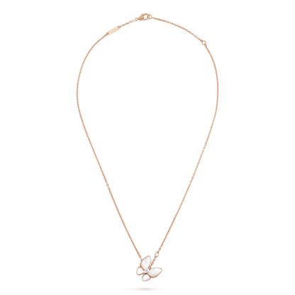 Lume JewelryバタフライMOPダイヤモンドネックレス