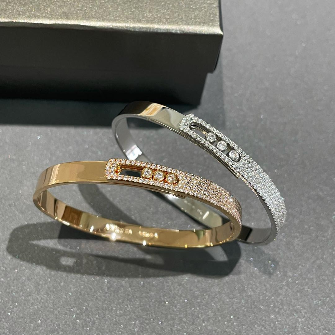 [Lume Jewelry]Move Noa Rose Gold Pavé Diamond Bangle Bracelet