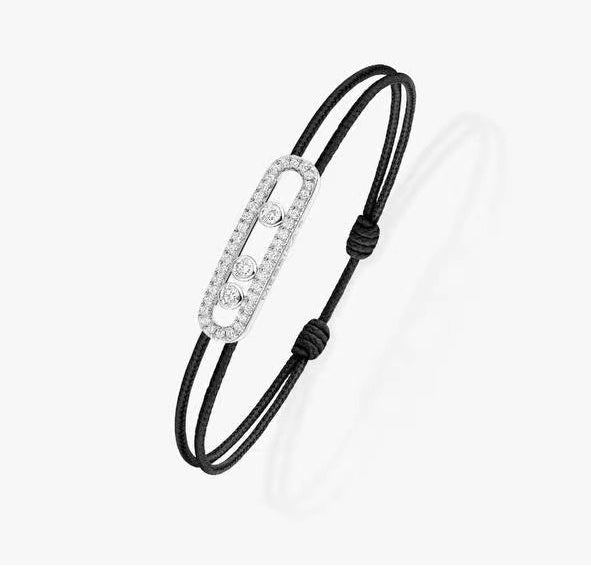 [Lume Jewelry]Messika Care(s) pink cord pavé bracelet