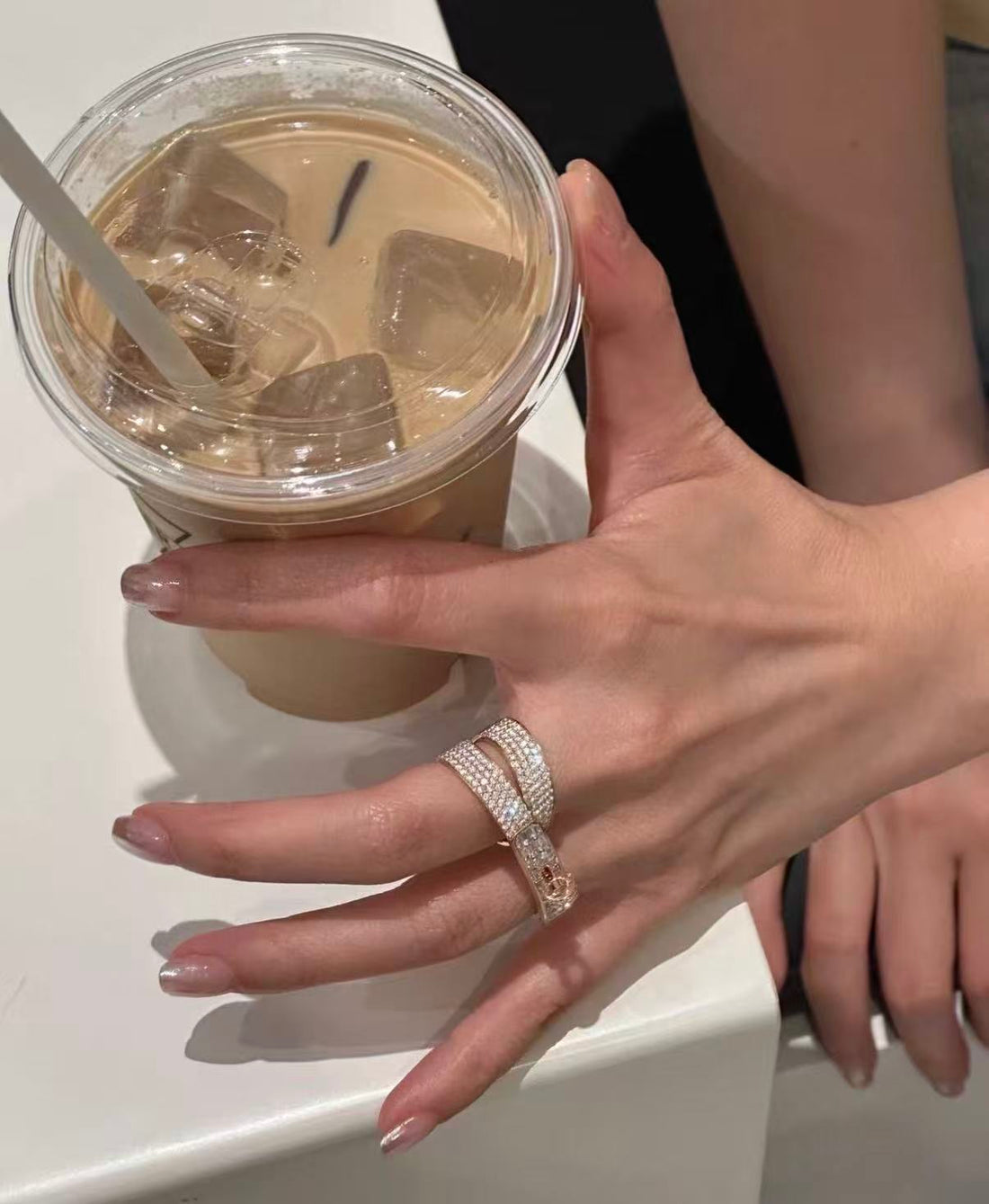 Lume Jewelry クローバーリバーシブルローズゴールドリング