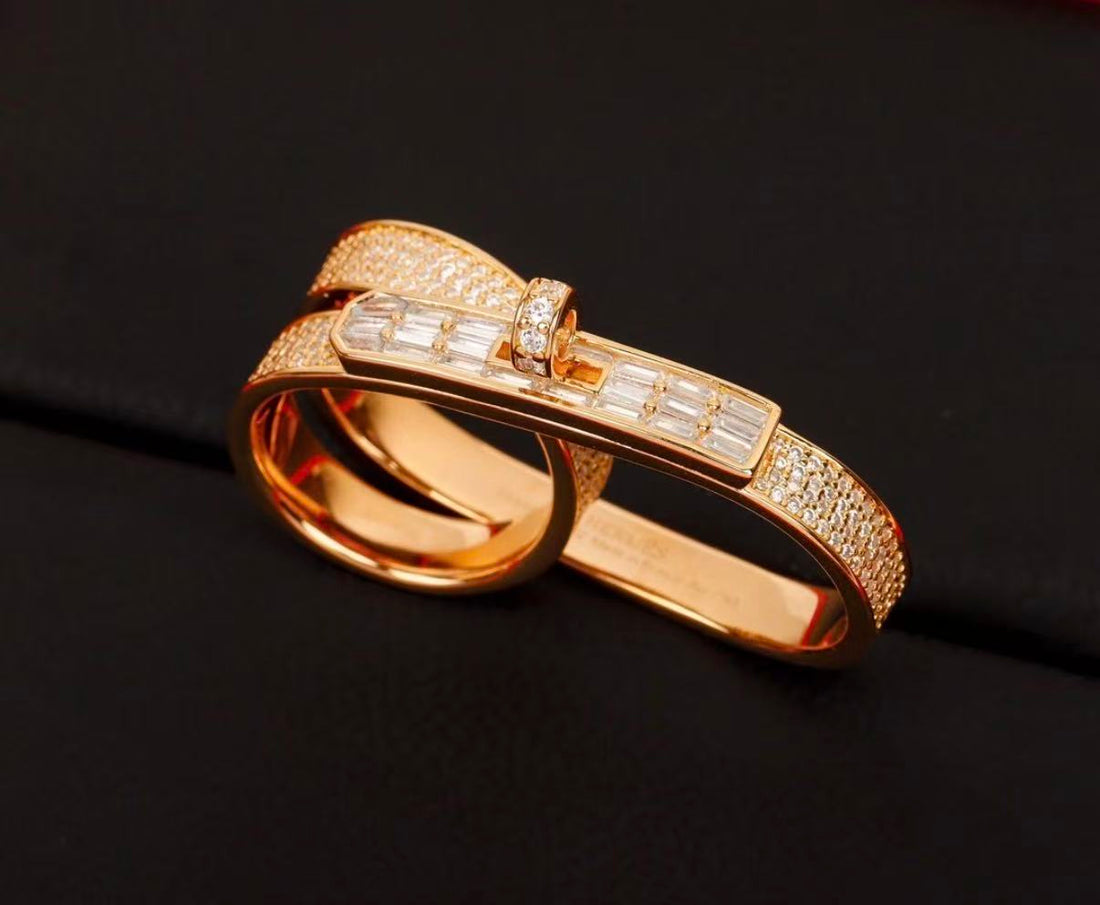 Lume Jewelry クローバーリバーシブルローズゴールドリング
