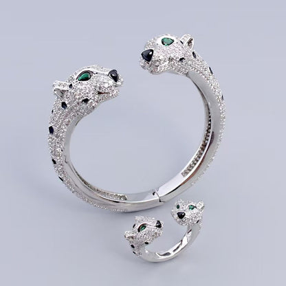 [Lume Jewelry] Full Diamond Panther Bangle & Ring