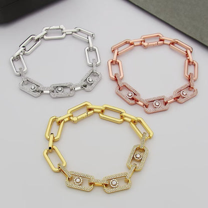 [Lume Jewelry]Large Full Diamond Unisex Sliding Bracelet with Moissanite