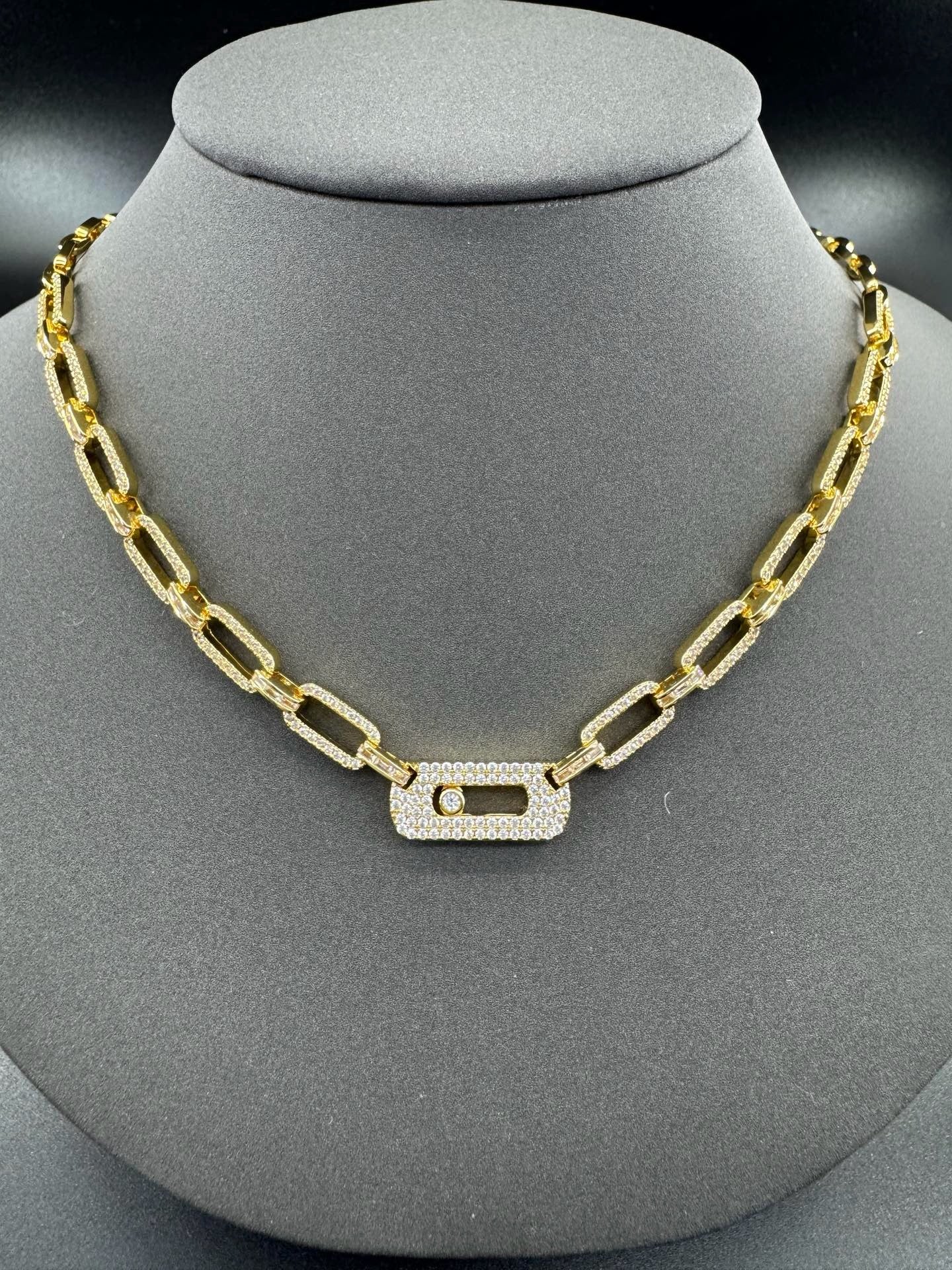 [Lume Jewelry] Move Link Pave Diamond Chain Necklace