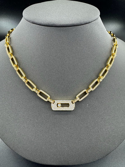 [Lume Jewelry] Move Link Pave Diamond Chain Necklace