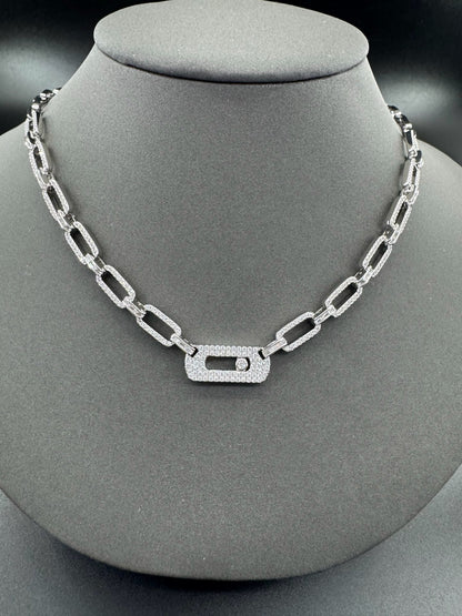 [Lume Jewelry] Move Link Pave Diamond Chain Necklace