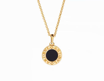 [Lume Jewelry] T  Round Double-Sided Mother-of-Pearl Necklace